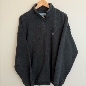 Vintage 90s Big Dogs Gray 1/4 Quarter Zip Mens L